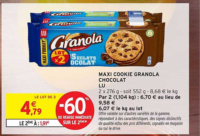 MAXI COOKIE GRANOLA CHOCOLAT LU