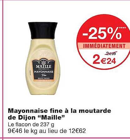 Mayonnaise fine à la moutarde de Dijon “Maille”