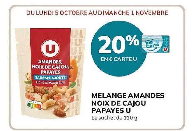 MELANGE AMANDES NOIX DE CAJOU PAPAYES U