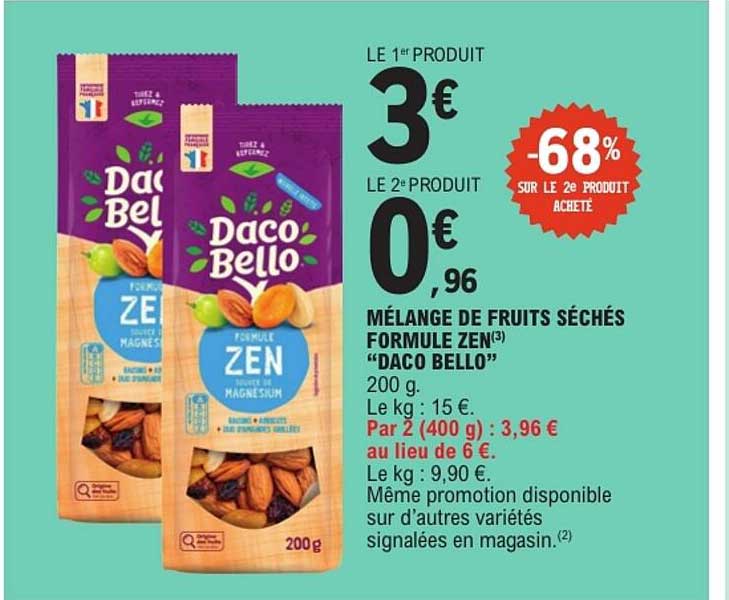 MÉLANGE DE FRUITS SÉCHÉS FORMULE ZEN “DACO BELLO”