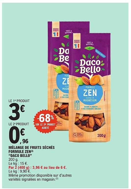MÉLANGE DE FRUITS SÉCHÉS FORMULE ZEN « DACO BELLO »