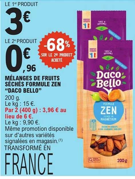 MÉLANGES DE FRUITS SÉCHÉS FORMULE ZEN “DACO BELLO”
