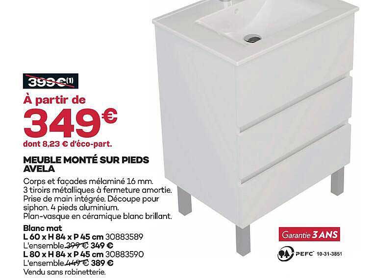 MEUBLE MONTÉ SUR PIEDS AVELA