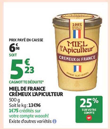 MIEL DE FRANCE CRÉMEUX L'APICULTEUR