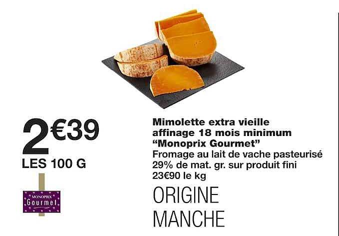Mimolette extra vieille affinage 18 mois minimum "Monoprix Gourmet"