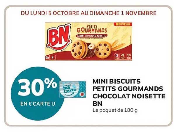 MINI BISCUITS PETITS GOURMANDS CHOCOLAT NOISETTE BN