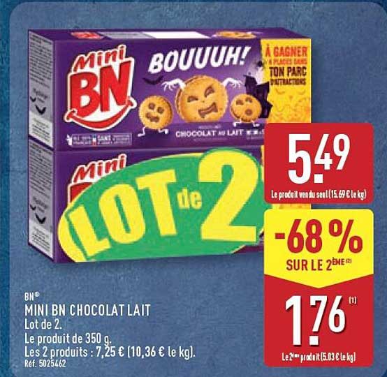 MINI BN CHOCOLAT LAIT Lot de 2.