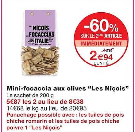 Mini-focaccia aux olives “Les Niçois”