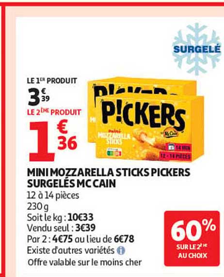MINI MOZZARELLA STICKS PICKERS SURGELÉS MCAIN