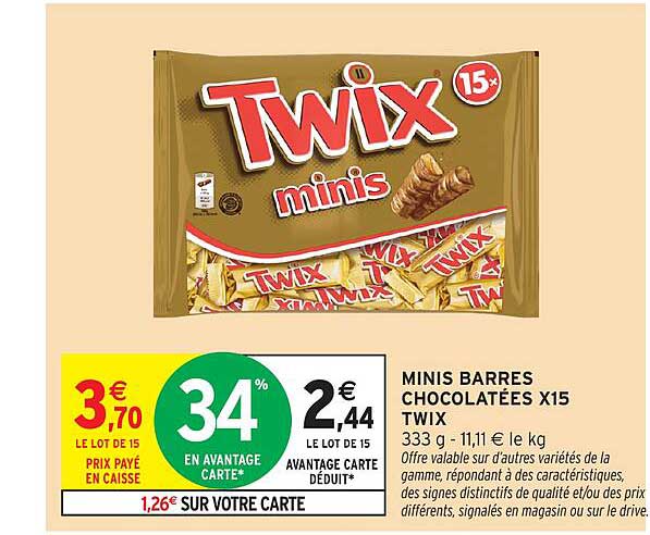MINIS BARRES CHOCOLATÉES X15 TWIX