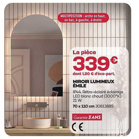 MIROIR LUMINEUX EMILE