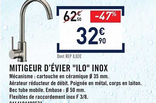 MITIGEUR D’ÉVIER "ILO" INOX