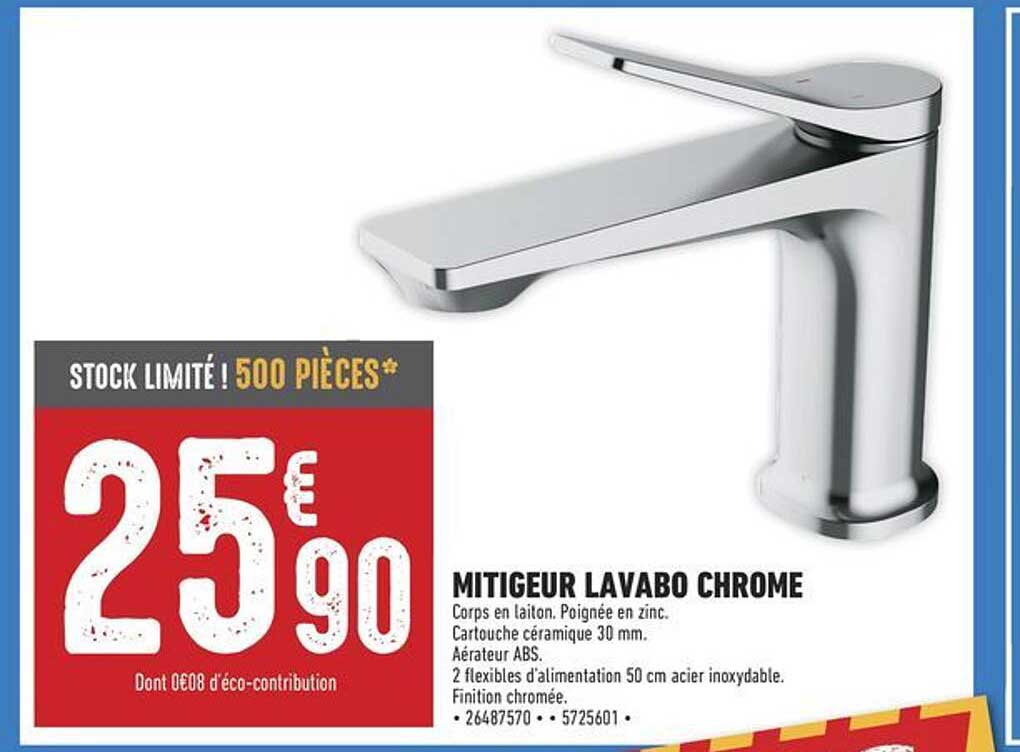 MITIGEUR LAVABO CHROME