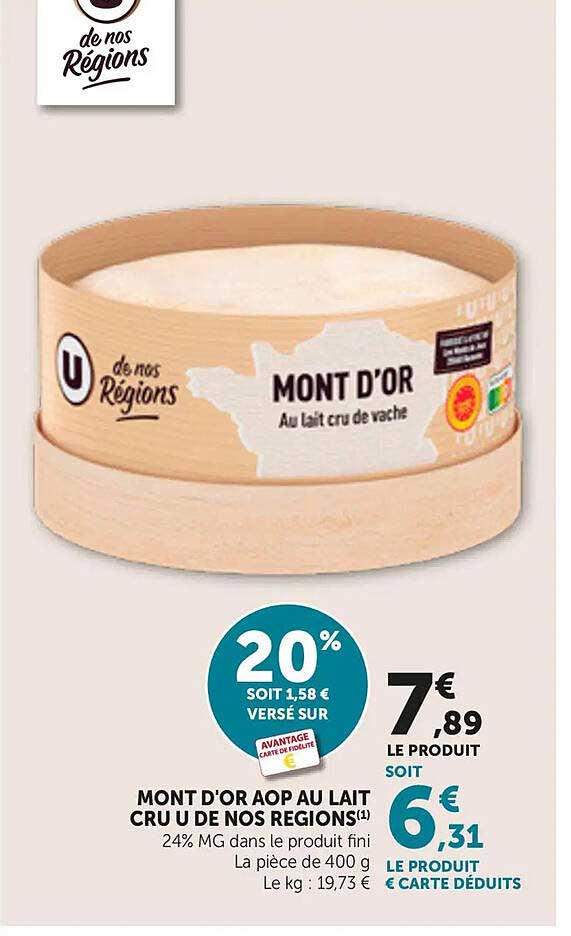 MONT D'OR AOP AU LAIT CRU DE NOS REGIONS(1)