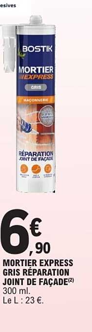 MORTIER EXPRESS GRIS RÉPARATION JOINT DE FAÇADE(2) 300 ml.