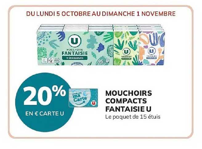 MOUCHOIRS COMPACTS FANTAISIE U