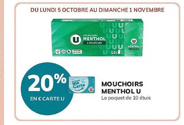 MOUCHOIRS MENTHOL U