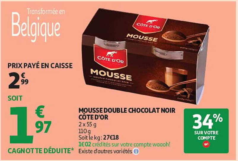 MOUSSE DOUBLE CHOCOLAT NOIR CÔTE D'OR