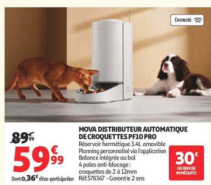 MOVA DISTRIBUTEUR AUTOMATIQUE DE CROQUETTES PF10 PRO