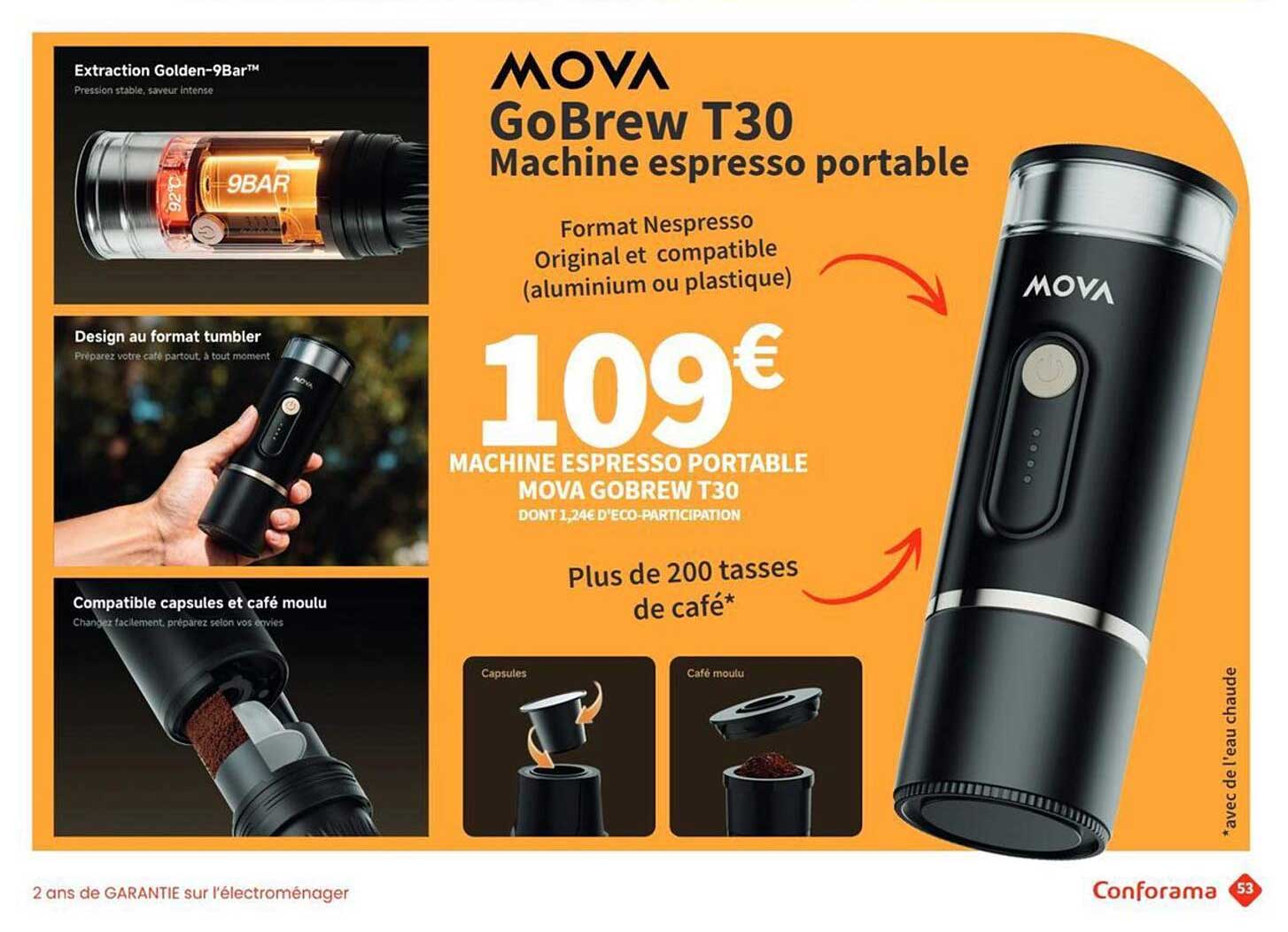 MOVA GoBrew T30 Machine espresso portable