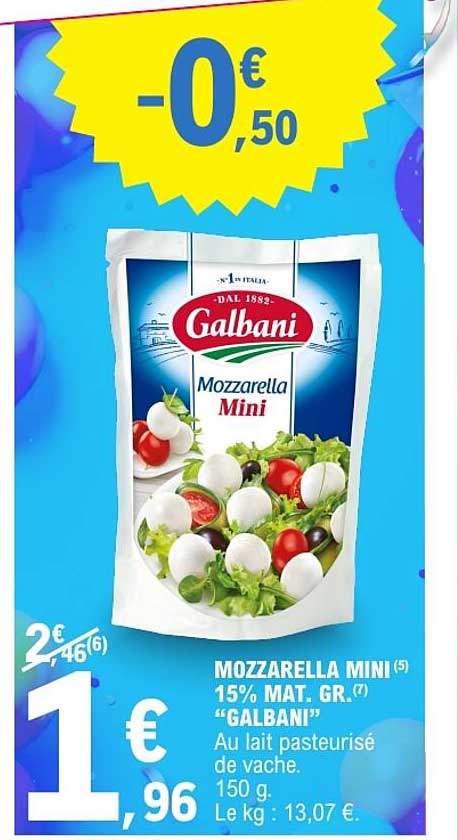 MOZZARELLA MINI 15% MAT. GR. "GALBANI"