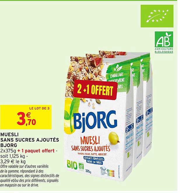 MUESLI SANS SUCRES AJOUTÉS BJORG