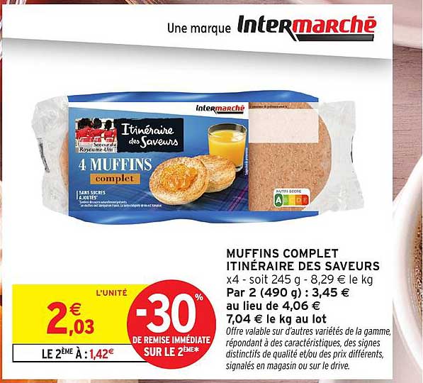 MUFFINS COMPLET ITINERAIRE DES SAVEURS
