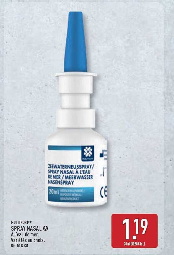 MULTINORM® SPRAY NASAL À L'eau de mer. Variétés au choix.