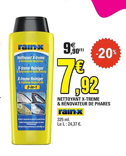 NETTOYANT X-TREME & RENOVATEUR DE PHARES rainx