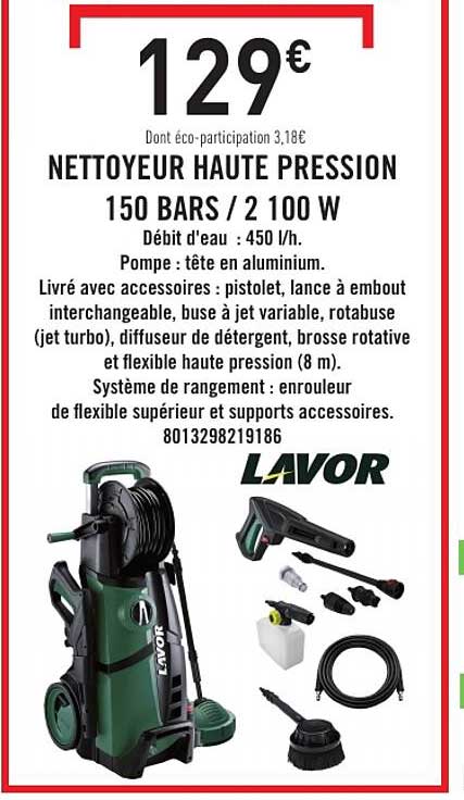 NETTOYEUR HAUTE PRESSION 150 BARS / 2 100 W