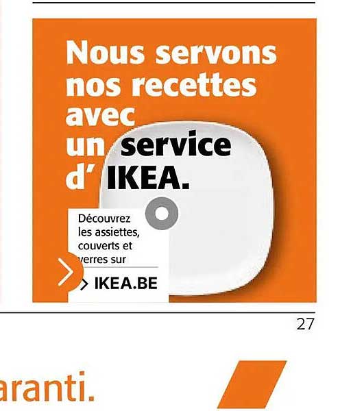 Nous servons nos recettes avec un service d’IKEA.