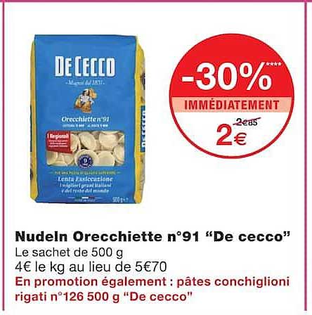 Nudeln Orecchiette n°91 “De cecco”