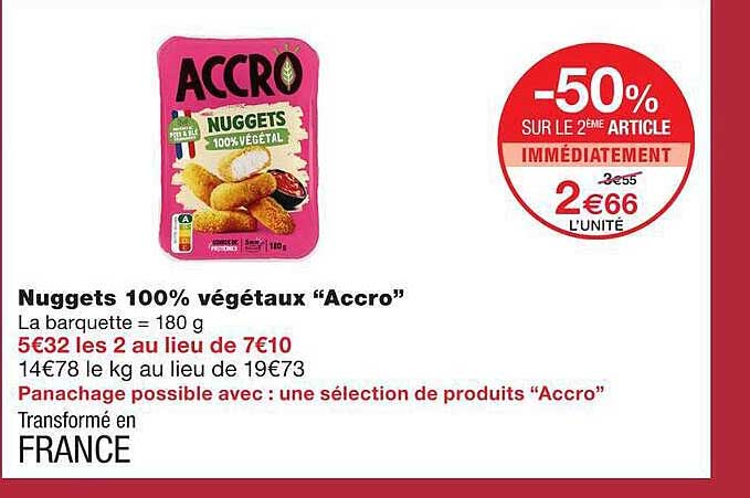 Nuggets 100% végétaux “Accro”
