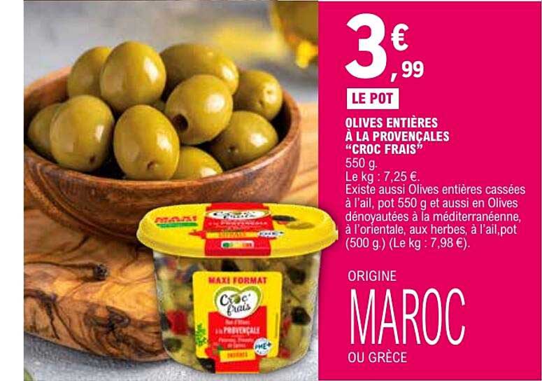 OLIVES ENTIÈRES À LA PROVENÇALES “CROC FRAIS”