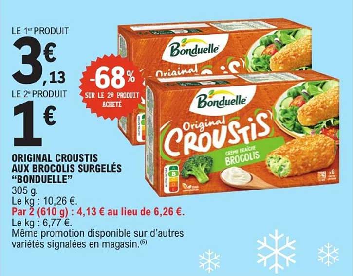 ORIGINAL CROUSTIS AUX BROCOLIS SURGELÉS “BONDUELLE”