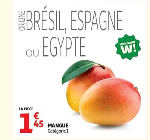 ORIGINE BRÉSIL, ESPAGNE OU EGYPTE MANGUE Catégorie 1