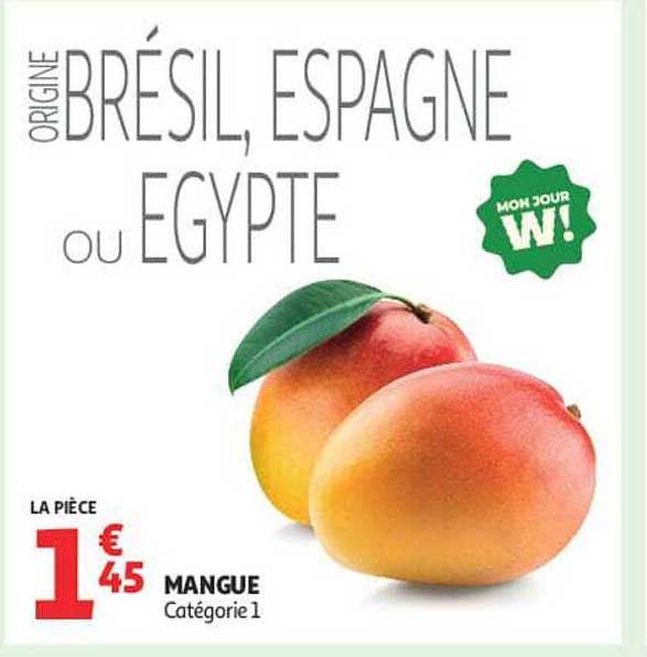 ORIGINE BRÉSIL, ESPAGNE OU EGYPTE MANGUE Catégorie 1