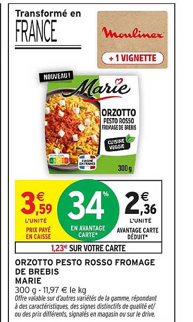 ORZOTTO PESTO ROSSO FROMAGE DE BREBIS MARIE