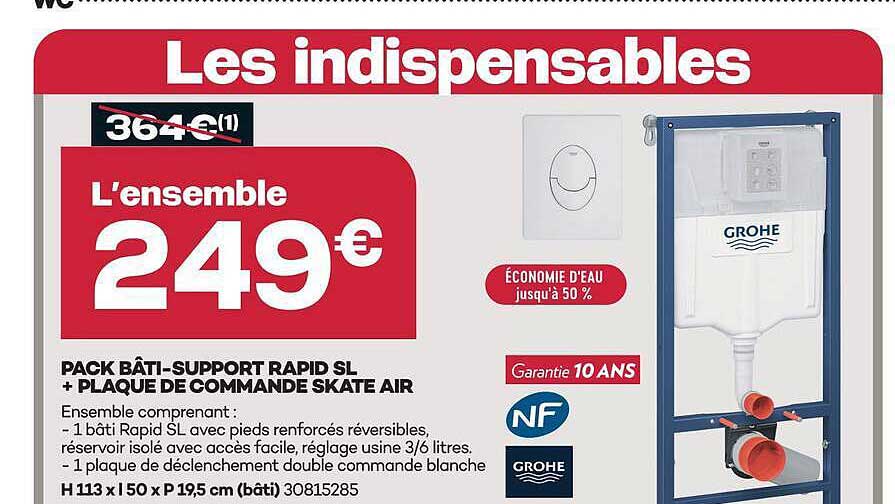 PACK BÂTI-SUPPORT RAPID SL + PLAQUE DE COMMANDE SKATE AIR