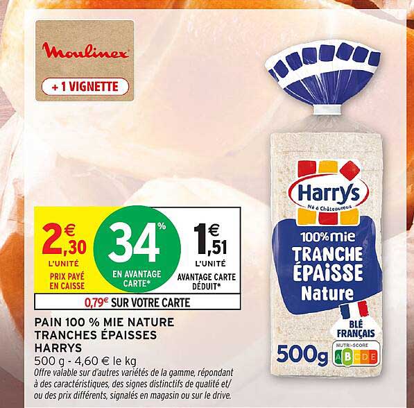 PAIN 100 % MIE NATURE TRANCHES ÉPAISSES HARRYS