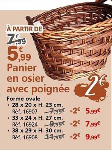 Panier en osier avec poignée