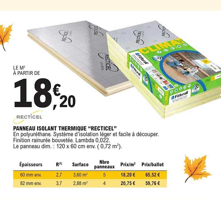 PANNEAU ISOLANT THERMIQUE "RECTICEL"