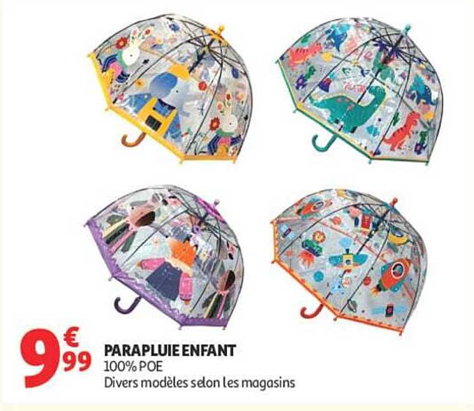 PARAPLUIE ENFANT 100% POE Divers modèles selon les magasins