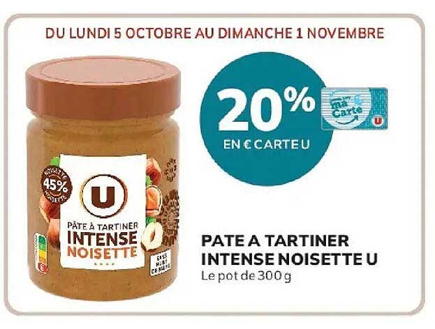 PÂTE À TARTINER INTENSE NOISETTE U