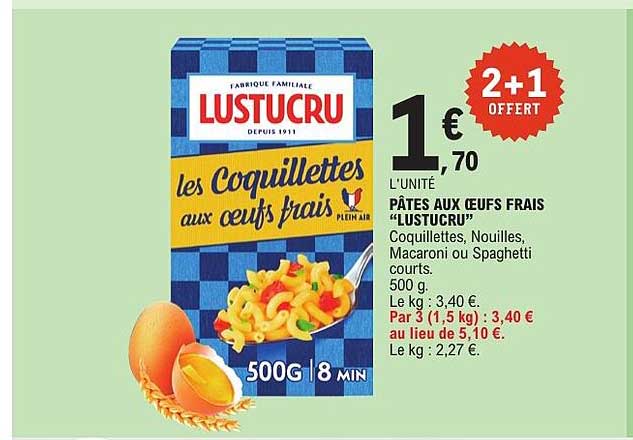 PÂTES AUX ŒUFS FRAIS "LUSTUCRU"