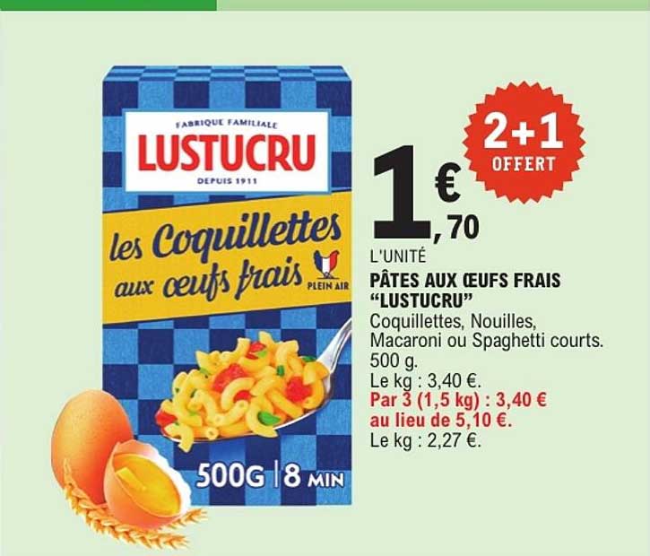 PÂTES AUX OEUFS FRAIS "LUSTUCRU"