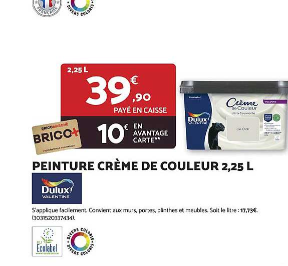PEINTURE CRÈME DE COULEUR 2,25 L