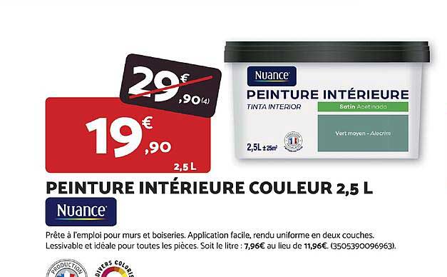 PEINTURE INTÉRIEURE COULEUR 2,5 L