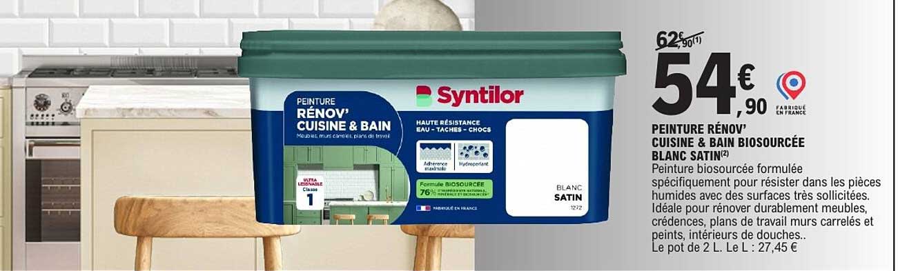 PEINTURE RÉNOV' CUISINE & BAIN BIOSOURCÉE BLANC SATIN