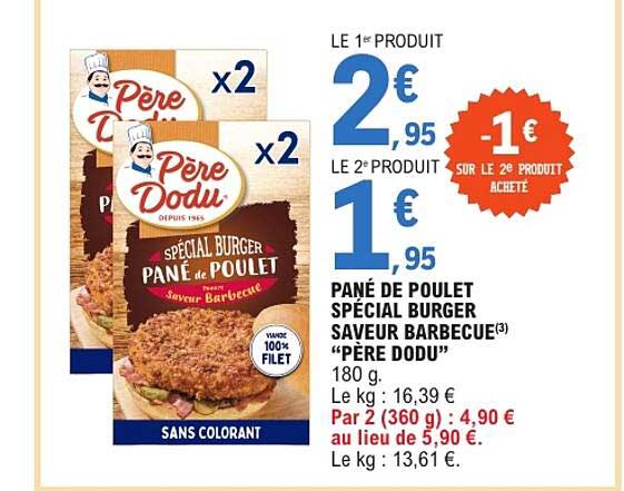 PÉRÈ DODU SPÉCIAL BURGER PANÉ DE POULET SAVEUR BARBECUE